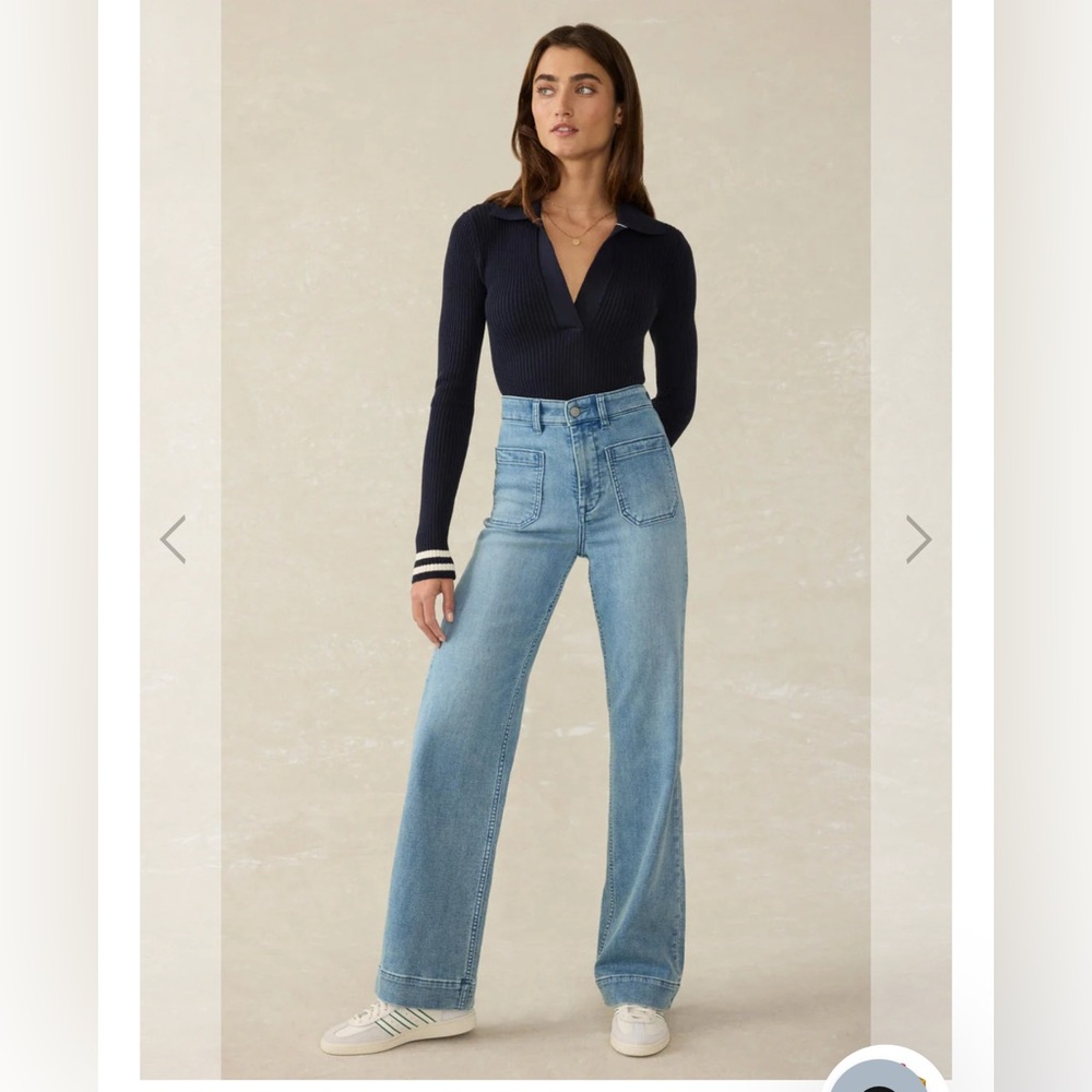 FAHERTY STRETCH TERRY PATCH POCKET PANT IN EASTERN SHORE WASH